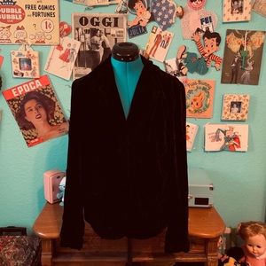 Stylish Vintage Crushed Velvet Blazer